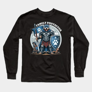 warrior pitbull dad Long Sleeve T-Shirt